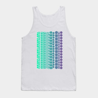 Teal To Purple Gradient Polka Dots Tank Top